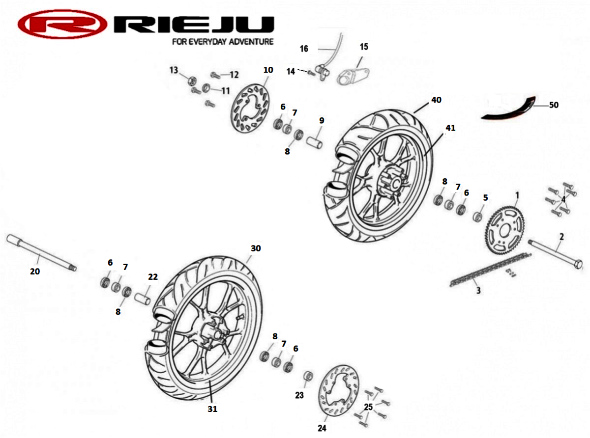 Disco trasero Rieju con sensor compatible modelos MRT, Marathon, Tango, MRX, SMX, RRX