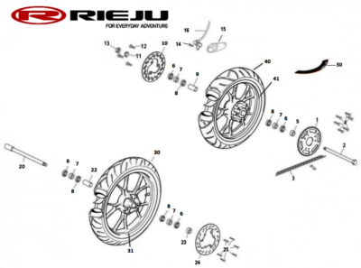 Disco trasero Rieju con sensor compatible modelos MRT, Marathon, Tango, MRX, SMX, RRX