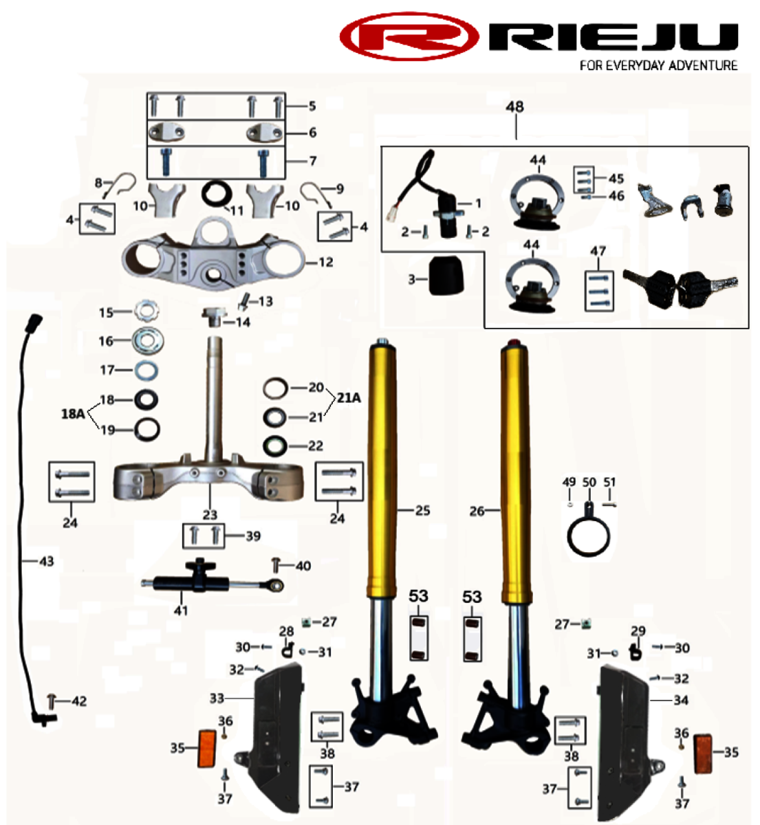 Kit rodamiento superior dirección Aventura 500