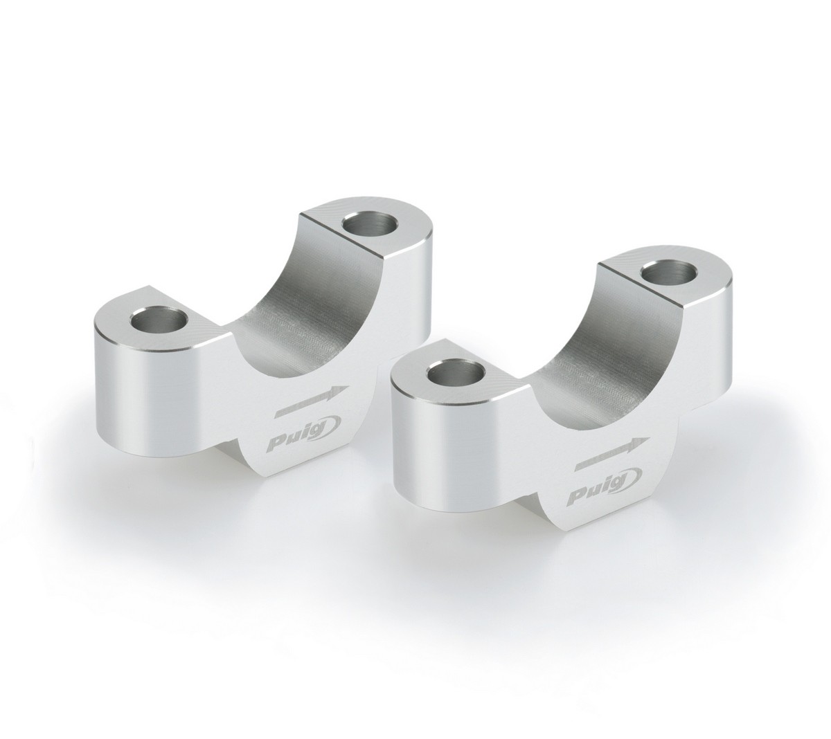 Torretas PUIG de 20 mm para manillar de 29 mm en aluminio anodizado plata 1