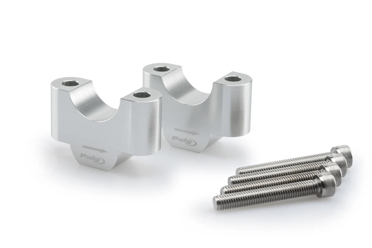 Texto alternativo de imágenes Torretas PUIG de 30 mm para manillar de 22 mm en aluminio anodizado plata