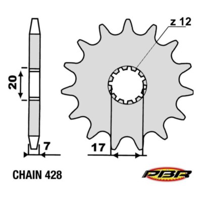 Piñón Fantic Caballero 50 2005-2009, Baja RR 50 2T EU4 2018-2020, Vent Derapage /RR 50 2T EU4 2018-2020 10Z