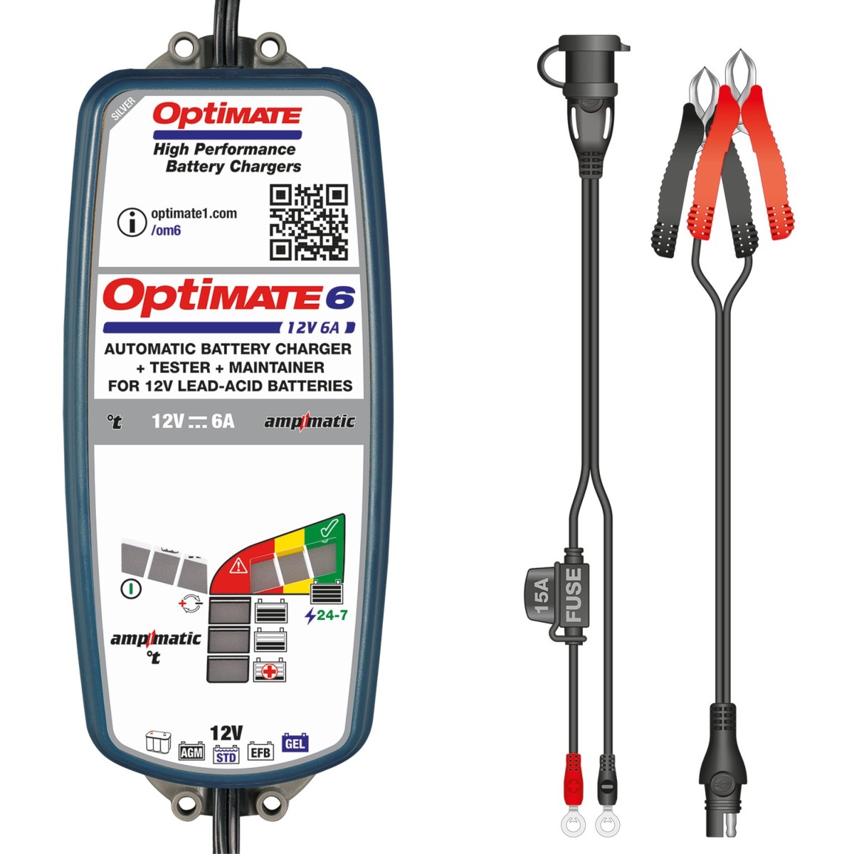 Cargador/Mantenedor de baterías OPTIMATE 6 AMPMATIC 6A TM-360 2