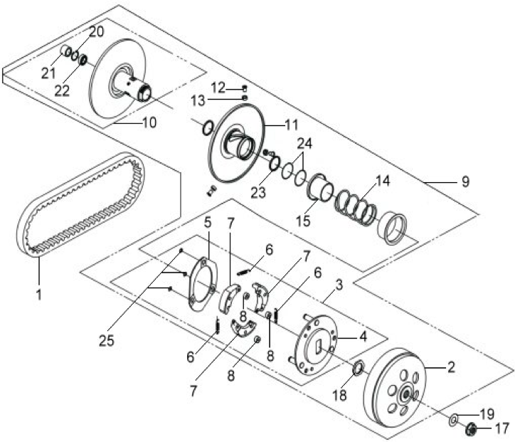 Casquillo Muelle Poleas SYM CITYCOM 300, GTS 250, QUADLANDER 250 