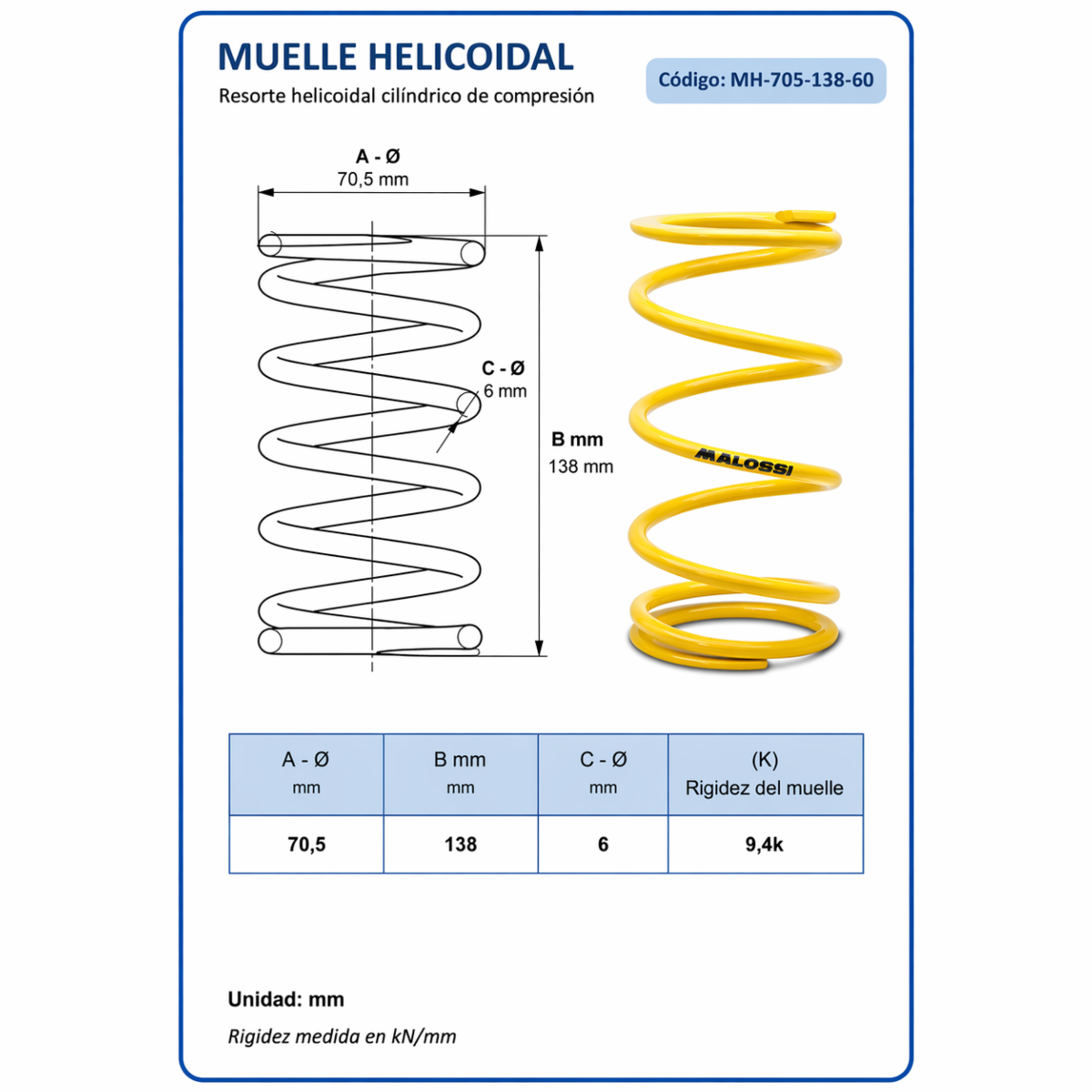 Muelle Polea Malossi Yamaha TMax 500 Amarillo