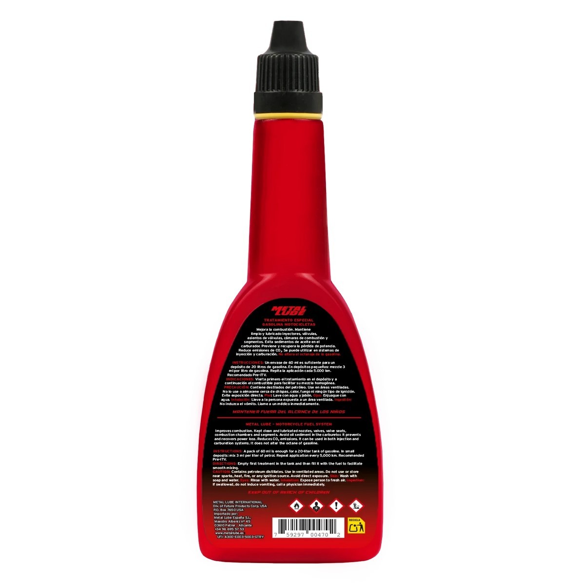 Aditivo Metal Lube 2GTM Sistema Gasolina para motos 60 ml 1