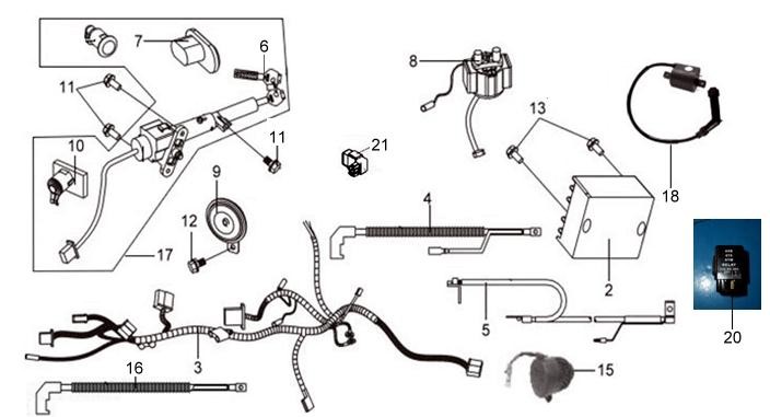 Regulador de corriente original SYM OEM 31600-HMA-000 compatible con GTS 250 y GTS 300 EVO