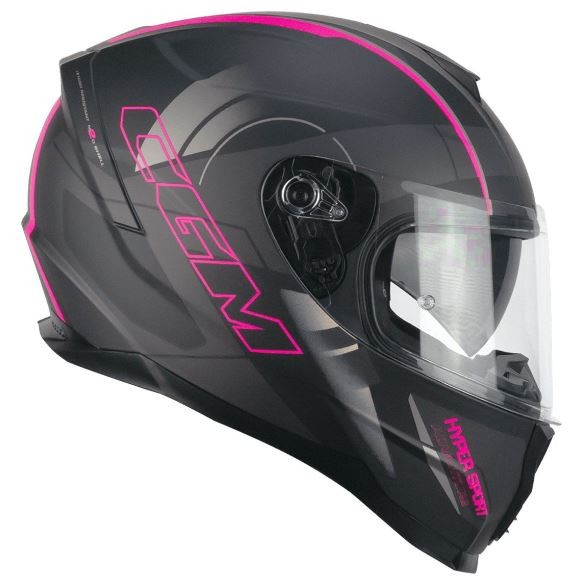 Casco CGM 321G ATOM SPORT Negro/Fucsia fluor mate