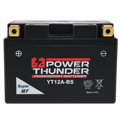 Batería Power Thunder CT12A-BS YT12A-BS sin mantenimiento para moto