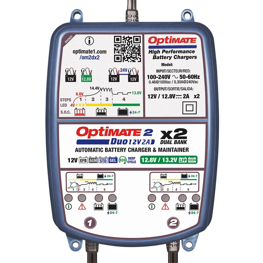 Cargador/Mantenedor de baterías OPTIMATE 2 DUO X 2 BANK TM-570 1