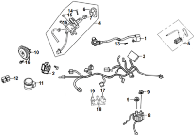 Cerradura de contacto SYM original para JET 14 125 y 200 OEM 35010-X8A-000