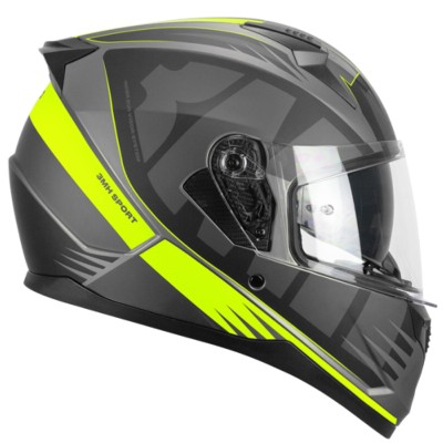 casco integral 3MH moderno color negro