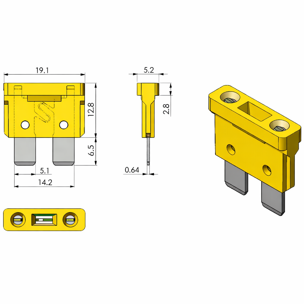 Fusible 20 amperios tipo ATC APR venta unidad 1