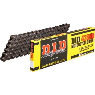 Cadena D.I.D. Standard HD 428 140 pasos negra con enganche clip para motocicletas