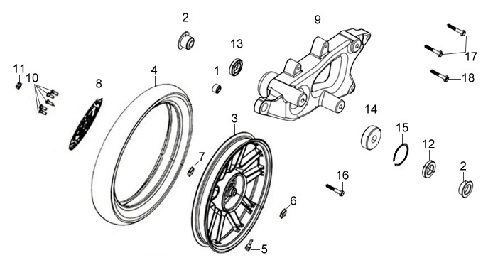 Brazo oscilante SYM original 52100-ARB-010 compatible con Symphony 125 y 200 LX SR ST E3 E4