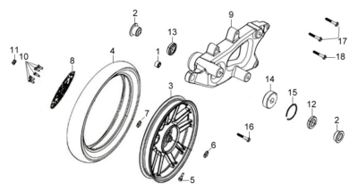 Brazo oscilante SYM original 52100-ARB-010 compatible con Symphony 125 y 200 LX SR ST E3 E4