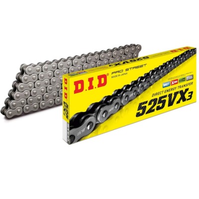 525VX3110C Cadena DID X-Ring 525 VX3 110 pasos color acero cierre clip 7970297