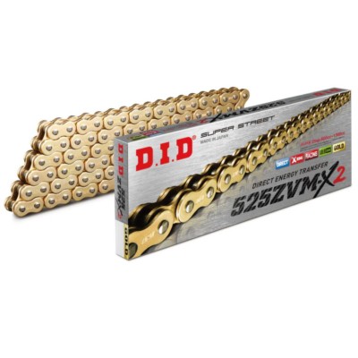 Cadena D.I.D. X-Ring 525 ZVMX2 106 pasos dorada, cadena dorada de alta resistencia, repuesto transmisión moto, cadena X-Ring dorada