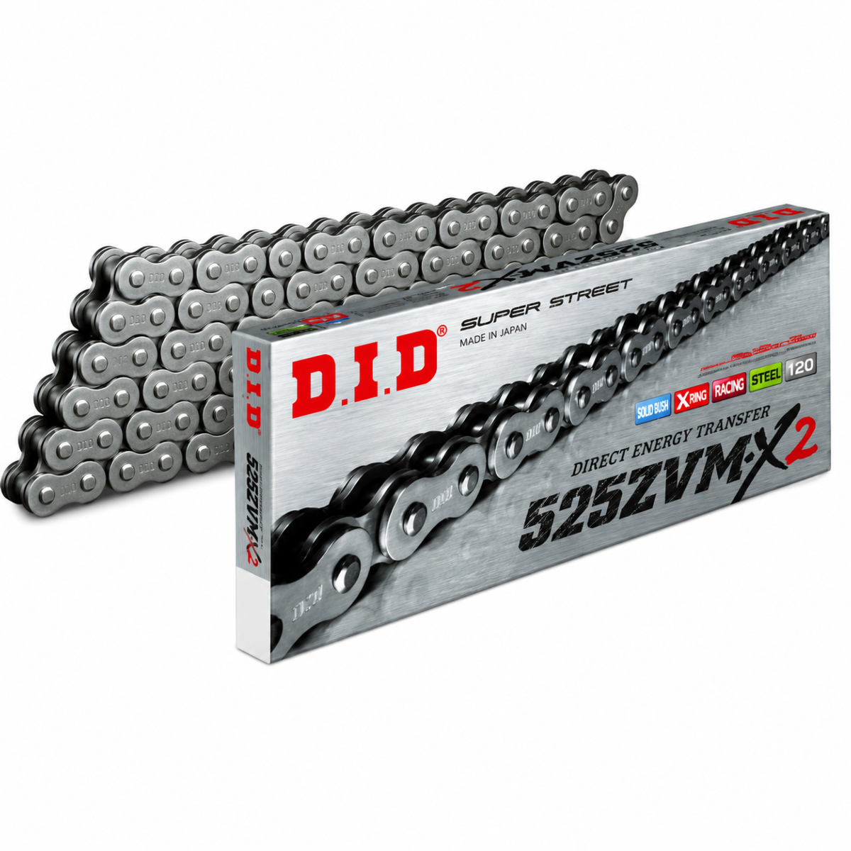 Cadena DID 525ZVMX2 116 pasos X-Ring remache hueco