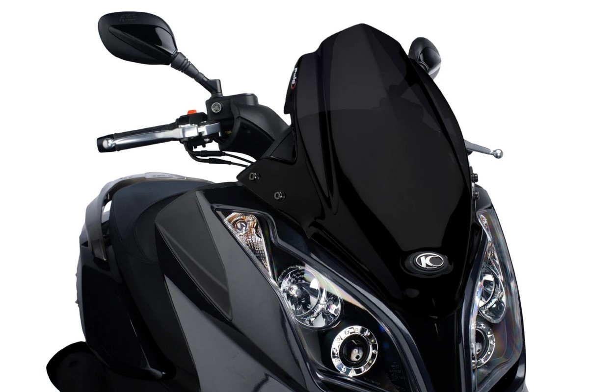 Pantalla PUIG V-Tech Line Sport instalada en Kymco Downtown, Superdink y X-Town 125 300 350 1