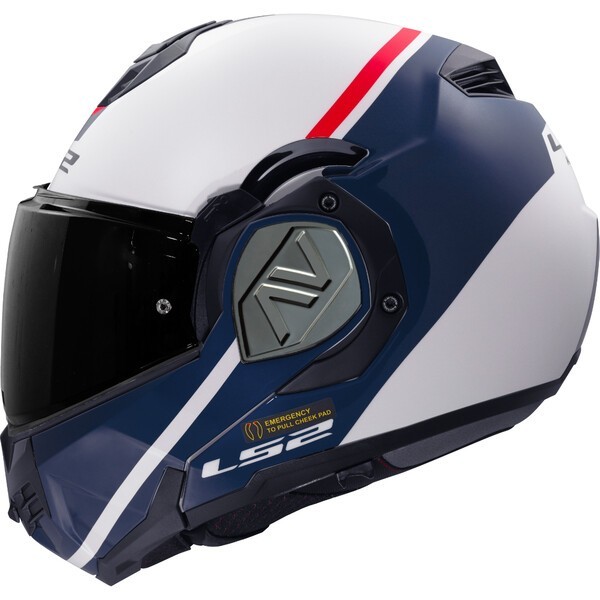 Casco LS2 FF906 ADVANT MODULAR SWIPE WHITE BLUE ECE 22.06