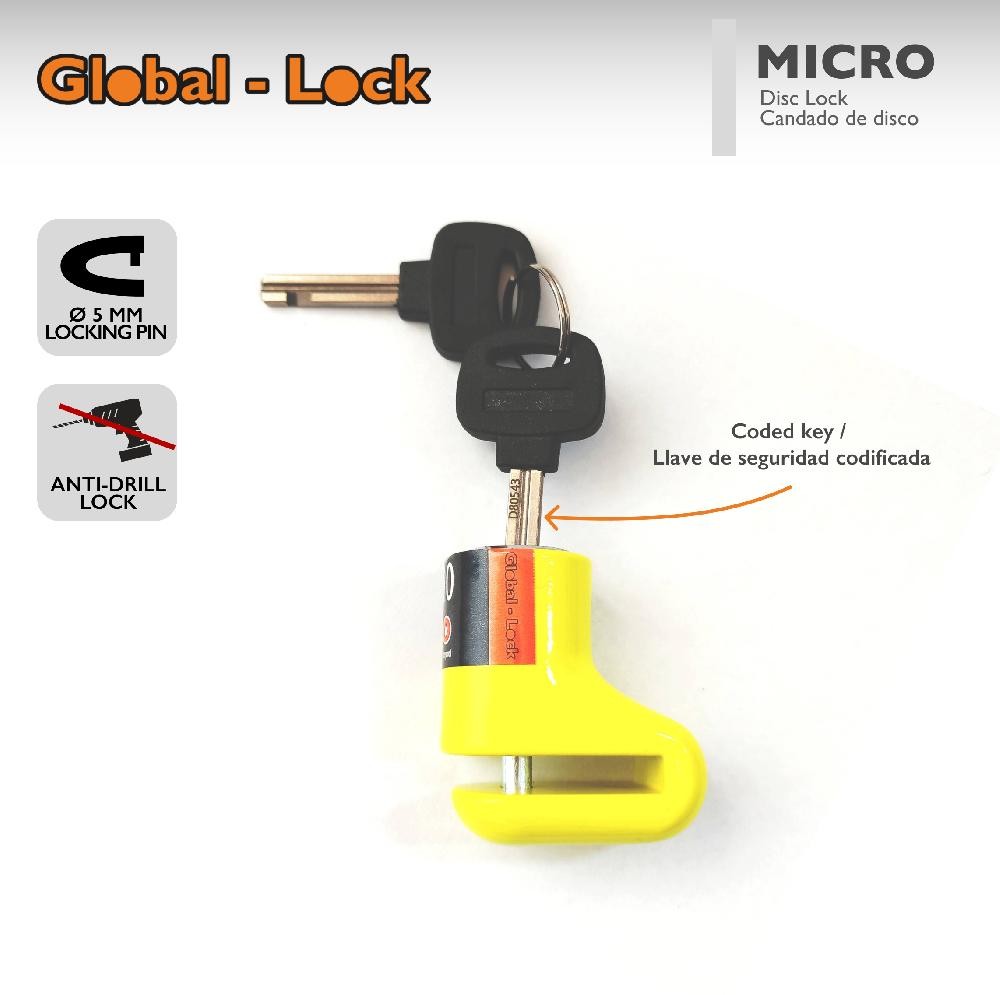 Candado de Disco GLOBAL-LOCK MICRO (5,5 mm)