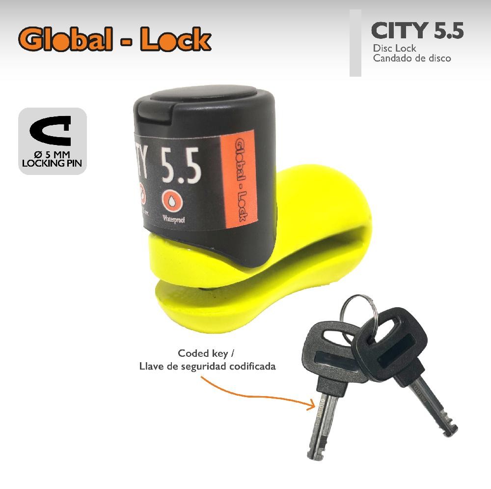 Candado de Disco GLOBAL-LOCK CITY 5.5 (5,5 mm)