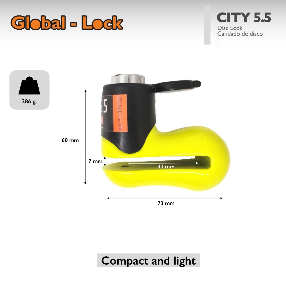 Candado de Disco GLOBAL-LOCK CITY 5.5 (5,5 mm)