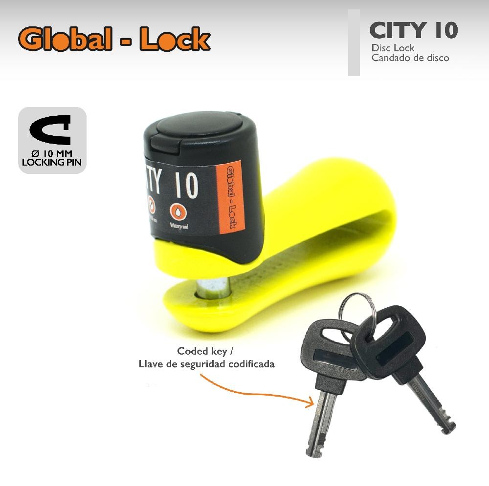 Candado de Disco GLOBAL-LOCK CITY 10 (10 mm)