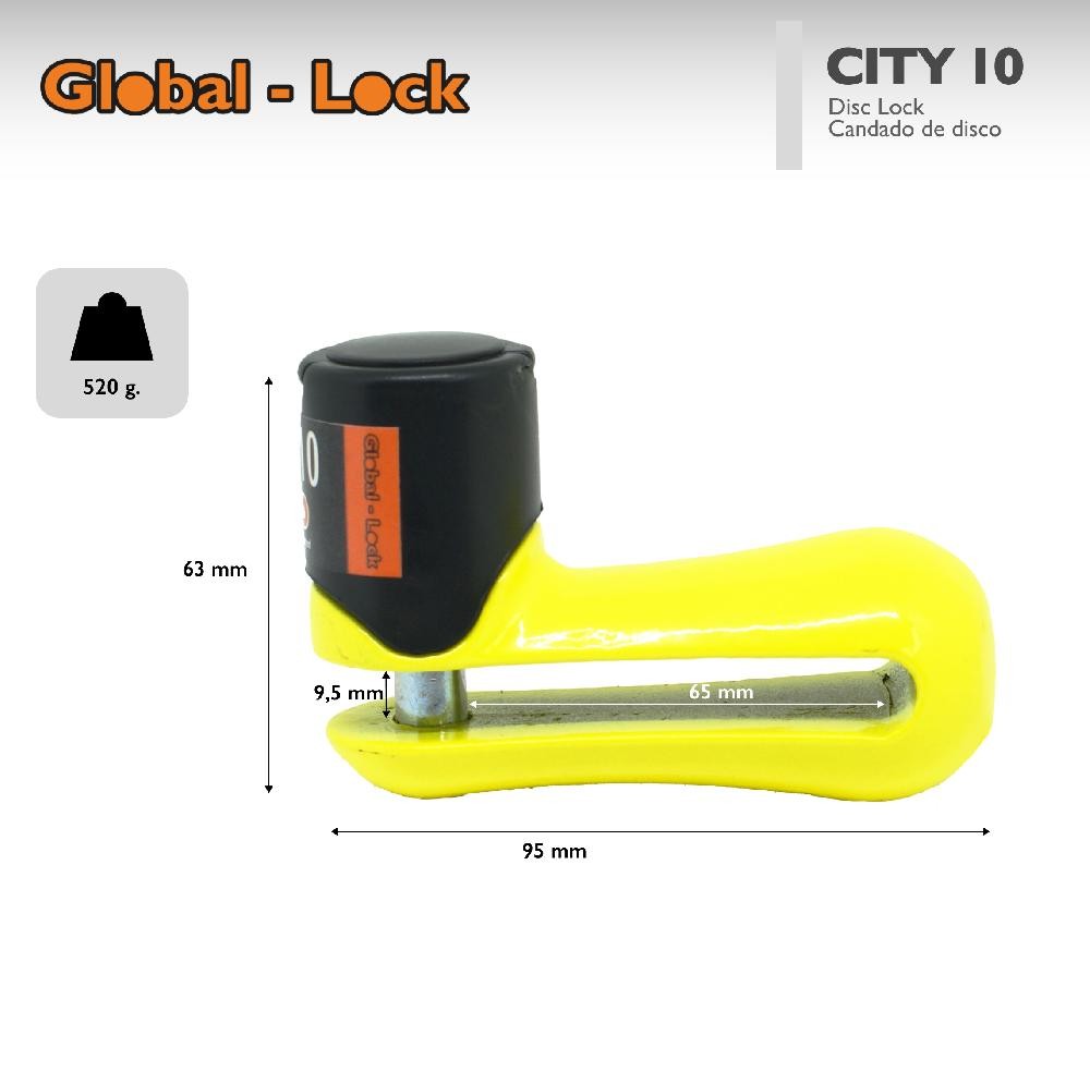 Candado de Disco GLOBAL-LOCK CITY 10 (10 mm)