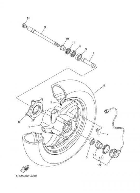 Engranaje Reenvio Cuentakilometros Yamaha T-MAX 5RB-2517G-00