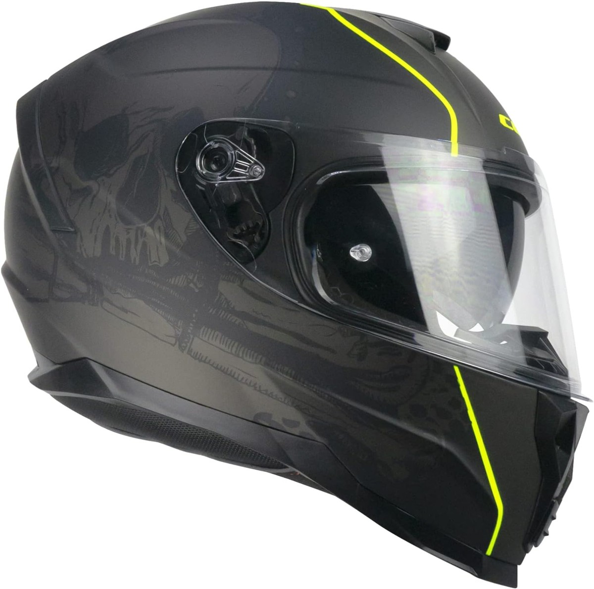 Casco CGM 321S ATOM SKULL Negro/Amarillo Mate 5