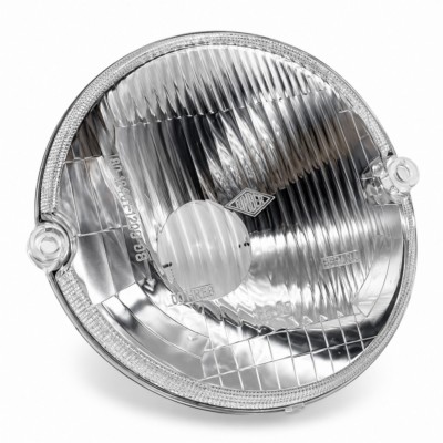 Óptica de plástico Rinder 337 para faro 130mm compatible con ciclomotores clásicos