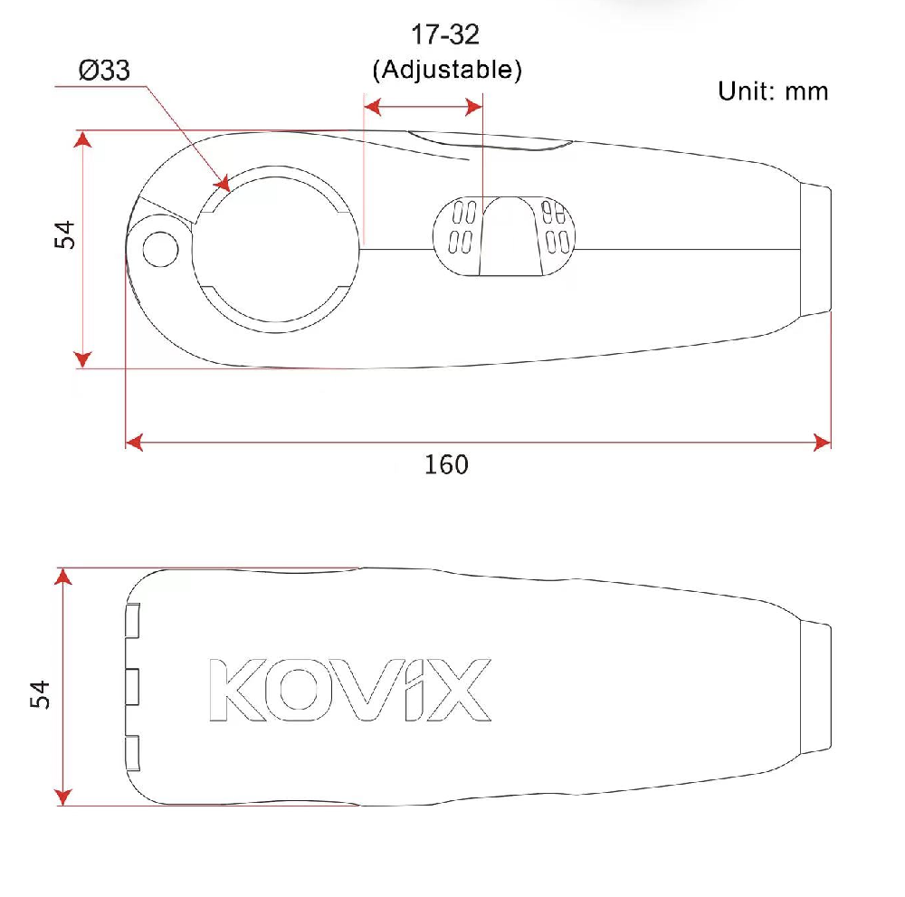 Antirrobo Maneta KOVIX KGH ALARMA NEGRO 1