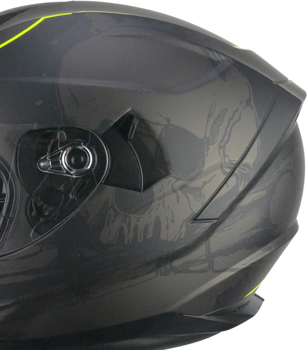 Casco CGM 321S ATOM SKULL Negro/Amarillo Mate 4