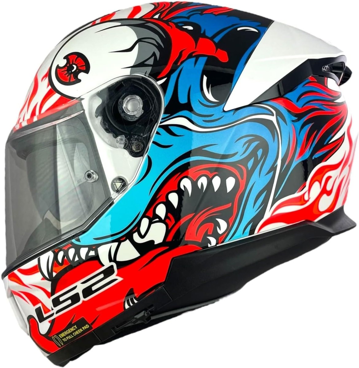 Casco LS2 FF808 STREAM II INFERNO BLANCO/AZUL 6