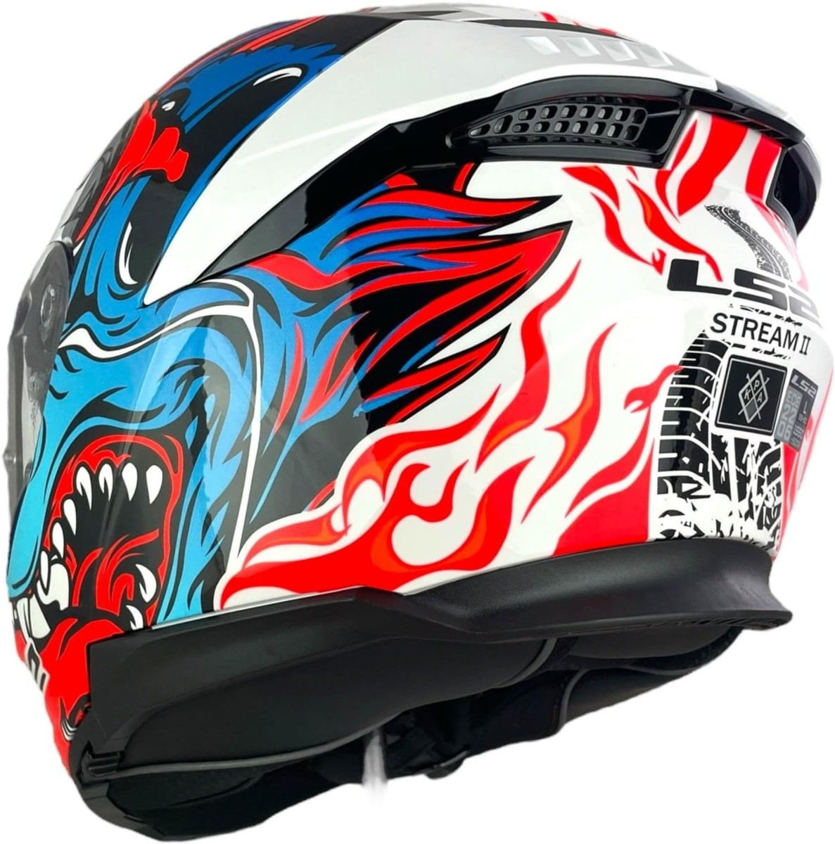 Casco LS2 FF808 STREAM II INFERNO BLANCO/AZUL 4