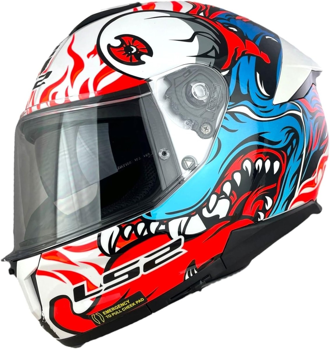 Casco LS2 FF808 STREAM II INFERNO BLANCO/AZUL 2