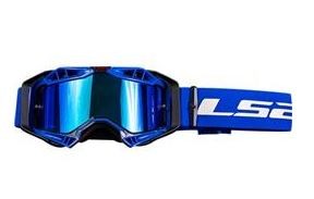 Gafas Cross LS2 AURA PRO Negra/Azul con visor IRIDIUM