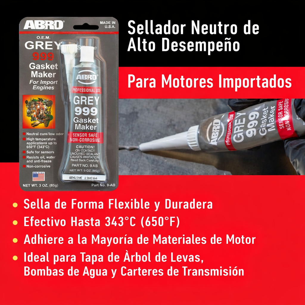 Pasta Silicona Constructor de Juntas Color Gris 999. ABRO