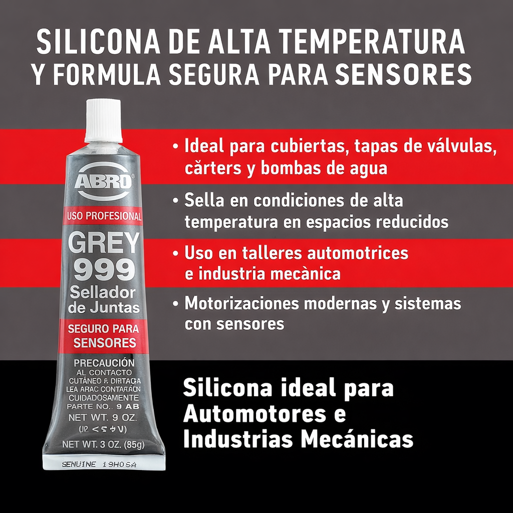 Pasta Silicona Constructor de Juntas Color Gris 999. ABRO
