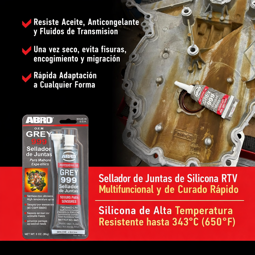 Pasta Silicona Constructor de Juntas Color Gris 999. ABRO