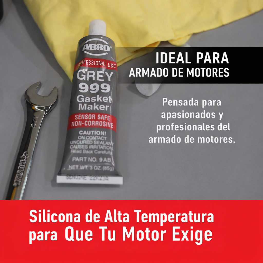 Pasta Silicona Constructor de Juntas Color Gris 999. ABRO