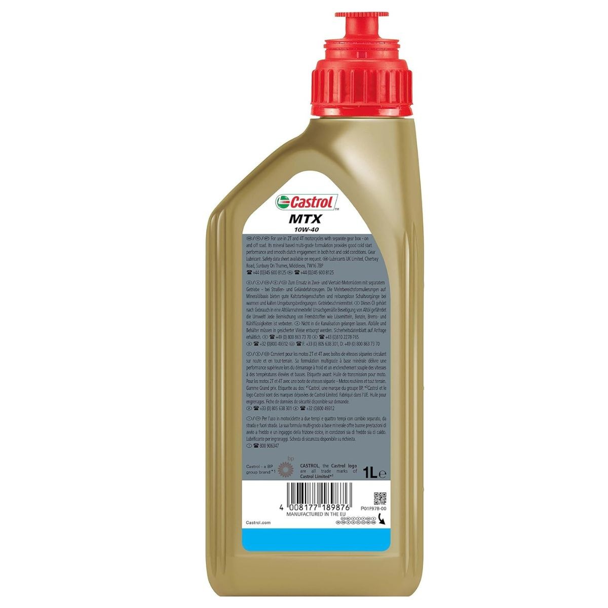Aceite Castrol MTX 10W40 1 L.