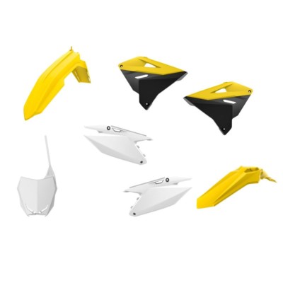 Kit Plásticos Completo SUZUKI RM125/250 01/08 RMZ 18 STYL OEM AMARILLO/BLANCO (MX)