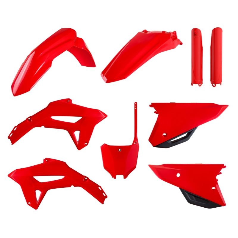 Kit de plásticos en color rojo para Honda CR, incluye guardabarros, cubiertas laterales y protectores