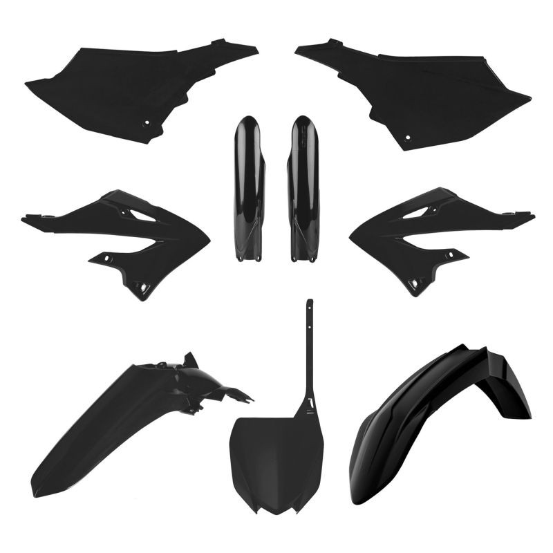 Kit de plásticos en color azul para Yamaha YZ, ideal para motocross, incluye guardabarros y paneles laterales.