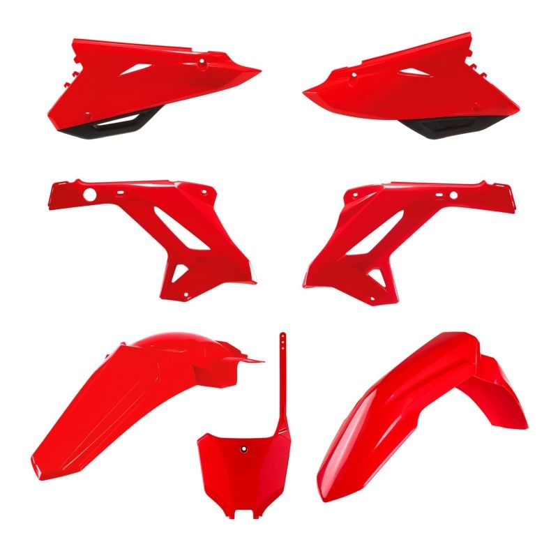 Kit de plásticos en color rojo para Honda CR, incluye guardabarros, cubiertas laterales y protectores