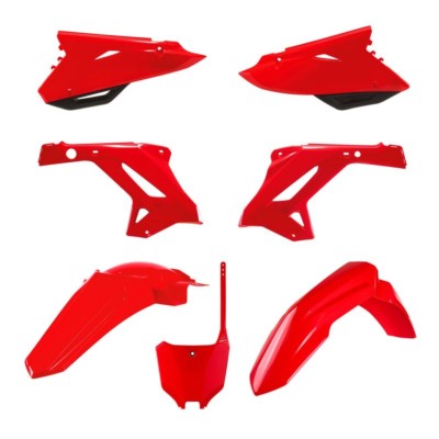 Kit de plásticos en color rojo para Honda CR, incluye guardabarros, cubiertas laterales y protectores