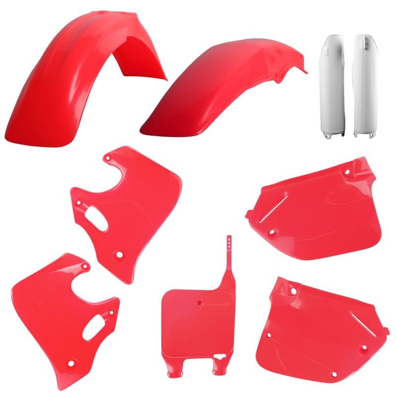 Kit de plásticos en color rojo para Honda CR, incluye guardabarros, cubiertas laterales y protectores